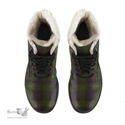 ScotsTee Shop Scottish Cunningham Hunting Modern Clan Faux Fur Tartan Leather Boots