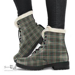 ScotsTee Shop Scottish Craig Ancient Clan Faux Fur Tartan Leather Boots