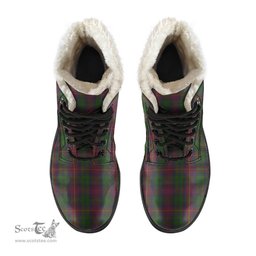 ScotsTee Shop Scottish Cairns Clan Crest Faux Fur Tartan Leather Boots