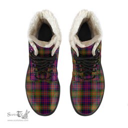 ScotsTee Shop Scottish Carnegie Modern Clan Faux Fur Tartan Leather Boots