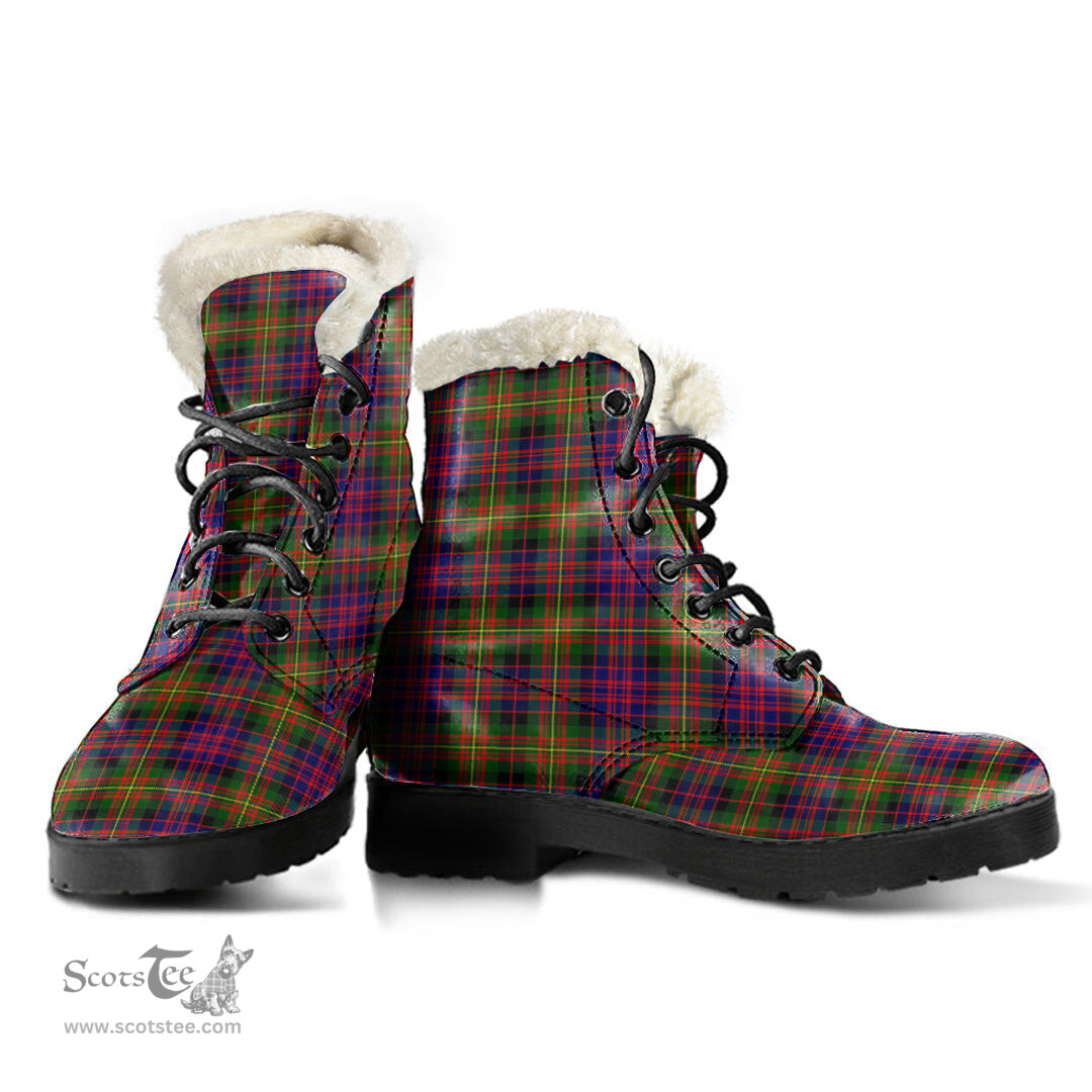 ScotsTee Shop Scottish Carnegie Modern Clan Faux Fur Tartan Leather Boots
