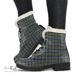 ScotsTee Shop Scottish CampFaded Clan Faux Fur Tartan Leather Boots