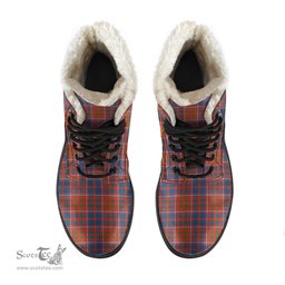 ScotsTee Shop Scottish Cameron of Lochiel Ancient Clan Faux Fur Tartan Leather Boots