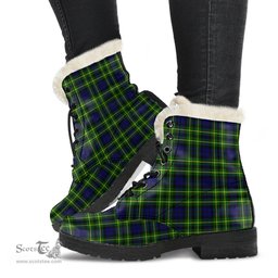ScotsTee Shop Scottish Campof Breadalbane Modern Clan Faux Fur Tartan Leather Boots
