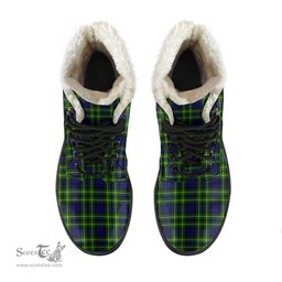 ScotsTee Shop Scottish Campof Breadalbane Modern Clan Faux Fur Tartan Leather Boots