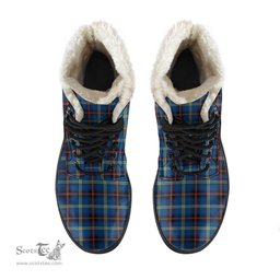 ScotsTee Shop Scottish Grewar Clan Faux Fur Tartan Leather Boots