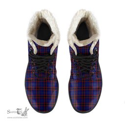 ScotsTee Shop Scottish Home Modern Clan Faux Fur Tartan Leather Boots