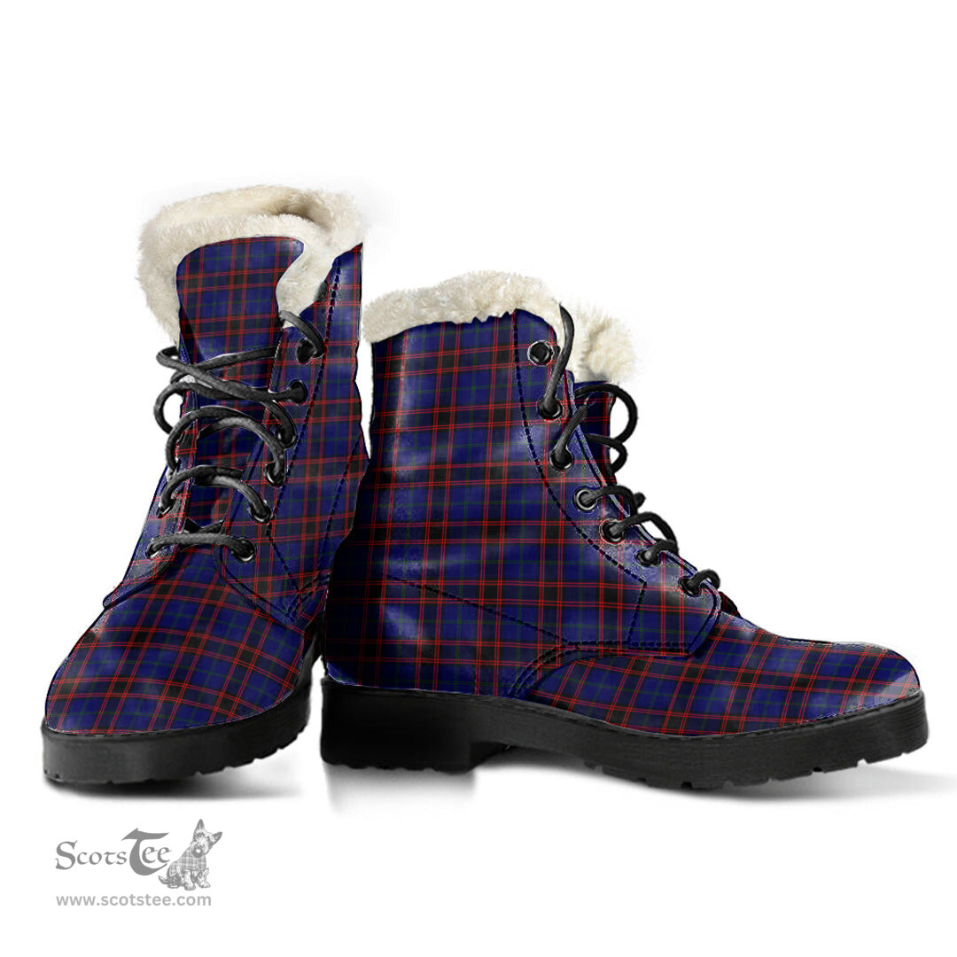 ScotsTee Shop Scottish Home Modern Clan Faux Fur Tartan Leather Boots