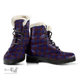 ScotsTee Shop Scottish Home Modern Clan Faux Fur Tartan Leather Boots