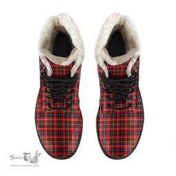 ScotsTee Shop Scottish Innes Modern Clan Faux Fur Tartan Leather Boots
