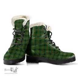 ScotsTee Shop Scottish Kincaid Modern Clan Faux Fur Tartan Leather Boots