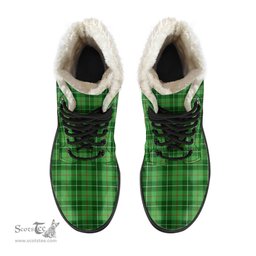 ScotsTee Shop Scottish Galloway District Clan Crest Faux Fur Tartan Leather Boots