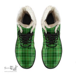 ScotsTee Shop Scottish Galloway District Clan Faux Fur Tartan Leather Boots