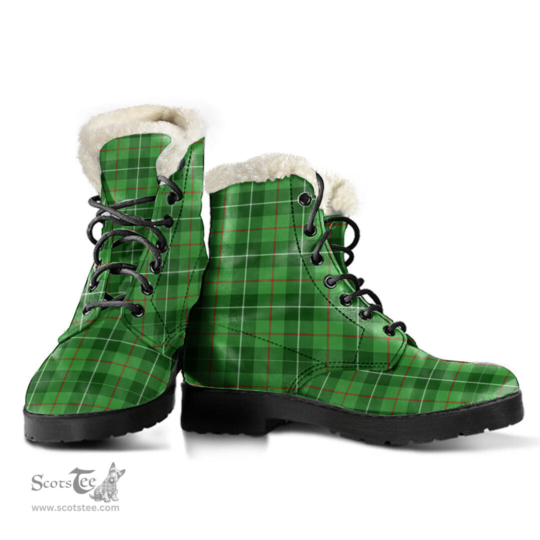 ScotsTee Shop Scottish Galloway District Clan Faux Fur Tartan Leather Boots