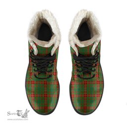 ScotsTee Shop Scottish Fulton Clan Faux Fur Tartan Leather Boots