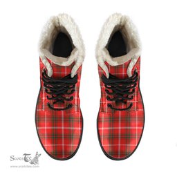 ScotsTee Shop Scottish Duke of Rothesay Modern Clan Faux Fur Tartan Leather Boots
