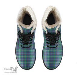 ScotsTee Shop Scottish Inglis Ancient Clan Faux Fur Tartan Leather Boots