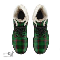 ScotsTee Shop Scottish Fife District Clan Faux Fur Tartan Leather Boots