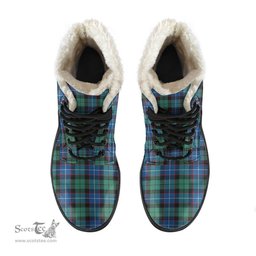 ScotsTee Shop Scottish Hunter Ancient Clan Faux Fur Tartan Leather Boots