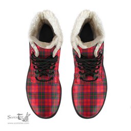 ScotsTee Shop Scottish Drummond Modern Clan Faux Fur Tartan Leather Boots