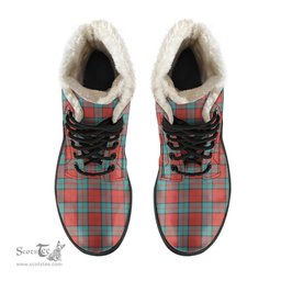 ScotsTee Shop Scottish Dunbar Ancient Clan Crest Faux Fur Tartan Leather Boots
