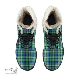 ScotsTee Shop Scottish Graham of Montrose Ancient Clan Faux Fur Tartan Leather Boots
