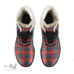 ScotsTee Shop Scottish Hamilton Ancient Clan Faux Fur Tartan Leather Boots