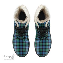 ScotsTee Shop Scottish Galbraith Ancient Clan Faux Fur Tartan Leather Boots