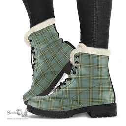 ScotsTee Shop Scottish Kelly Dress Clan Faux Fur Tartan Leather Boots