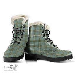 ScotsTee Shop Scottish Kelly Dress Clan Faux Fur Tartan Leather Boots