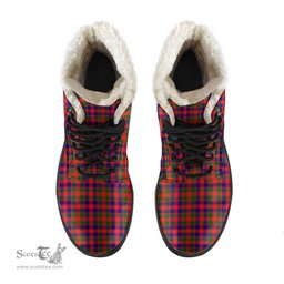ScotsTee Shop Scottish Gow Modern Clan Faux Fur Tartan Leather Boots