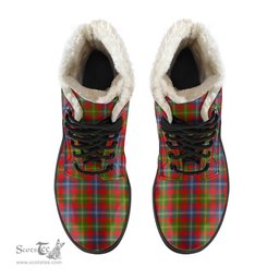 ScotsTee Shop Scottish Forrester Clan Crest Faux Fur Tartan Leather Boots