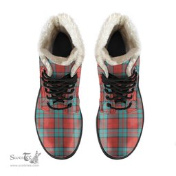 ScotsTee Shop Scottish Dunbar Ancient Clan Faux Fur Tartan Leather Boots