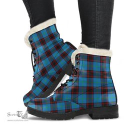 ScotsTee Shop Scottish Home Ancient Clan Faux Fur Tartan Leather Boots
