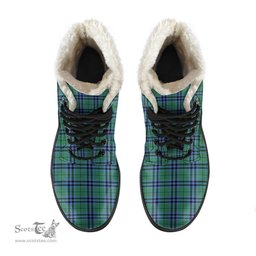 ScotsTee Shop Scottish Keith Ancient Clan Faux Fur Tartan Leather Boots