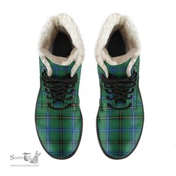 ScotsTee Shop Scottish Henderson Ancient Clan Faux Fur Tartan Leather Boots