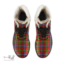 ScotsTee Shop Scottish Forrester Clan Faux Fur Tartan Leather Boots