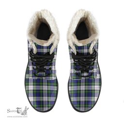 ScotsTee Shop Scottish Gordon Dress Modern Clan Faux Fur Tartan Leather Boots