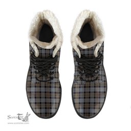 ScotsTee Shop Scottish MacKay Weathered Clan Faux Fur Tartan Leather Boots