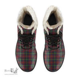 ScotsTee Shop Scottish MacKintosh Hunting Modern Clan Crest Faux Fur Tartan Leather Boots