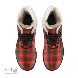 ScotsTee Shop Scottish MacFie Clan Faux Fur Tartan Leather Boots
