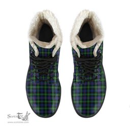 ScotsTee Shop Scottish MacKenzie Modern Clan Faux Fur Tartan Leather Boots