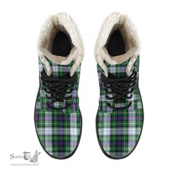 ScotsTee Shop Scottish MacKenzie Dress Modern Clan Crest Faux Fur Tartan Leather Boots