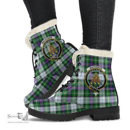 ScotsTee Shop Scottish MacKenzie Dress Modern Clan Crest Faux Fur Tartan Leather Boots