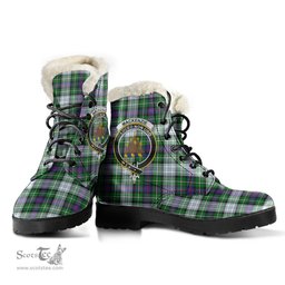 ScotsTee Shop Scottish MacKenzie Dress Modern Clan Crest Faux Fur Tartan Leather Boots