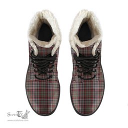 ScotsTee Shop Scottish Nicolson Hunting Weathered Clan Faux Fur Tartan Leather Boots