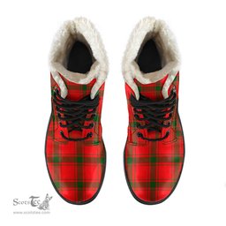 ScotsTee Shop Scottish MacDonald of Sleat Clan Faux Fur Tartan Leather Boots