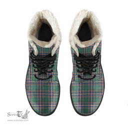 ScotsTee Shop Scottish MacFarlane Hunting Ancient Clan Faux Fur Tartan Leather Boots