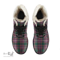 ScotsTee Shop Scottish MacFarlane Hunting Modern Clan Faux Fur Tartan Leather Boots