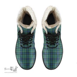 ScotsTee Shop Scottish MacNeill of Colonsay Ancient Clan Faux Fur Tartan Leather Boots